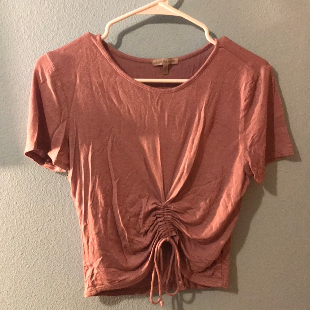 “Charlotte Russe” Tie Front Crop Top; Size S